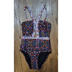 Laundry By Design Floral One Piece Swimsuit Bathingsuit Women's Size Small